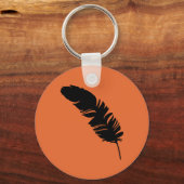 Adlerfederschwarze Silhouette Schlüsselanhänger (Vorderseite)