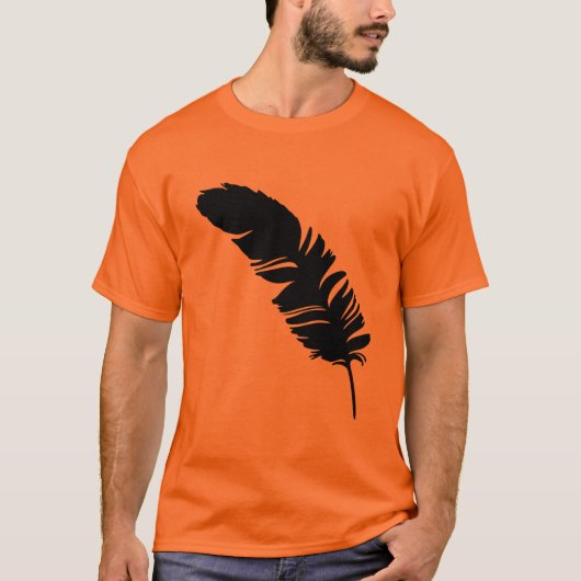 Adlerfederschwarze Silhouette T-Shirt (Vorderseite)