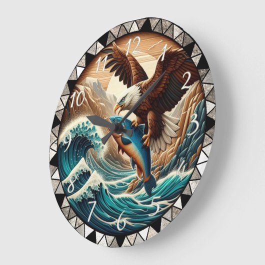 Adlerfisch Große Wanduhr (Winkel)