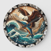 Adlerfisch Große Wanduhr (Vorderseite)