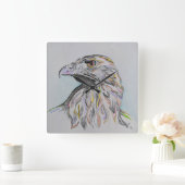 Adlerfisch, Wildadler, Wildvogel, Baldadler, Kunst Quadratische Wanduhr (Zuhause)