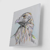 Adlerfisch, Wildadler, Wildvogel, Baldadler, Kunst Quadratische Wanduhr (Winkel)