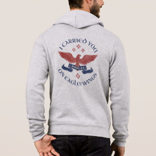 Adlerflügel Schrift Exodus 19:4 Rot/Blau Hoodie