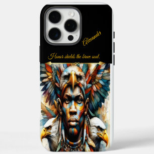 Adlergeschmückter afrikanischer Krieger, AI-Kunst iPhone 16 Pro Max Hülle