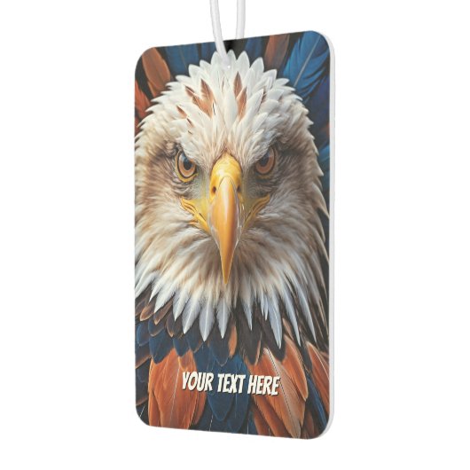 Adlergesicht mit Personalisiertem Text Autolufterfrischer (Links)