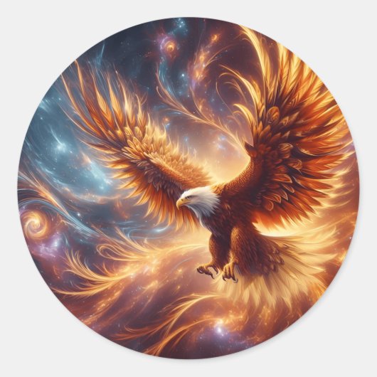 Adlergoldenfedern Runder Aufkleber (Vorderseite)