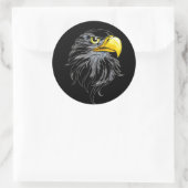 Adlerkopf Runder Aufkleber (Tasche)
