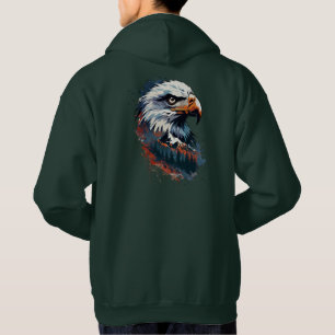 Adlerkopf und stilisierte Berge Hoodie