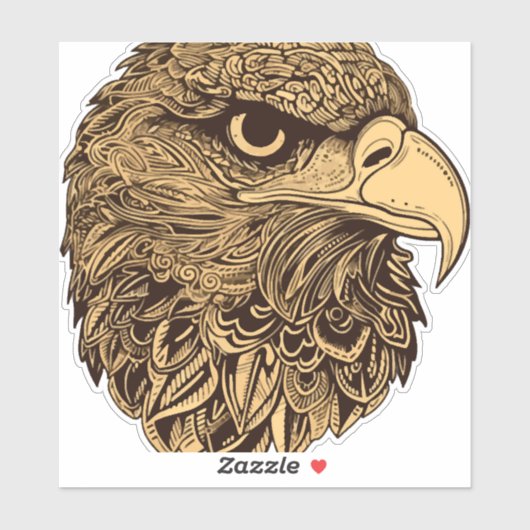 Adlerkopftier Aufkleber (Blatt)