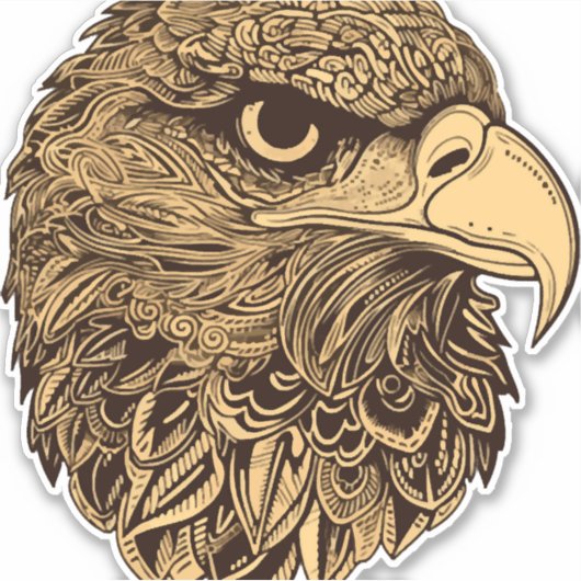 Adlerkopftier Aufkleber (Vorderseite)