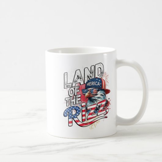 Adlerland der Rizz Funny Patriotic 4. Juli Kaffeetasse (Rechts)