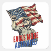 Adlermodus aktiviert quadratischer aufkleber (Vorderseite)