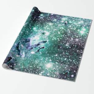 Adlernebel Mint Blau Periwinkle Geschenkpapier