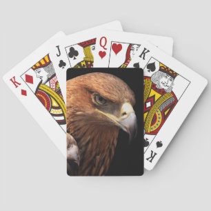 Adlerportrait auf schwarz abgeschieden spielkarten