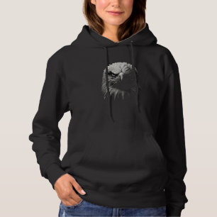 Adlerportrait in Schwarz und Weiß Hoodie