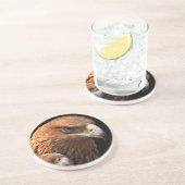 Adlerporträt abgeschieden auf Schwarzem Getränkeuntersetzer (Seite)