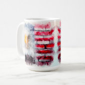 Adlerprofil auf Backsteinmauer Kaffeetasse (Vorderseite Links)