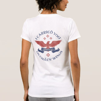 Adlers Flügel Schrift Exodus 19:4 Rot/Blau T-Shirt