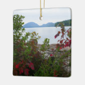 Adlersee und Rote Ahornfische Blätter Keramikornament (Links)