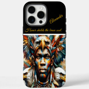 Adlerverehrter afrikanischer Krieger, Kunst der KI iPhone 16 Pro Max Hülle