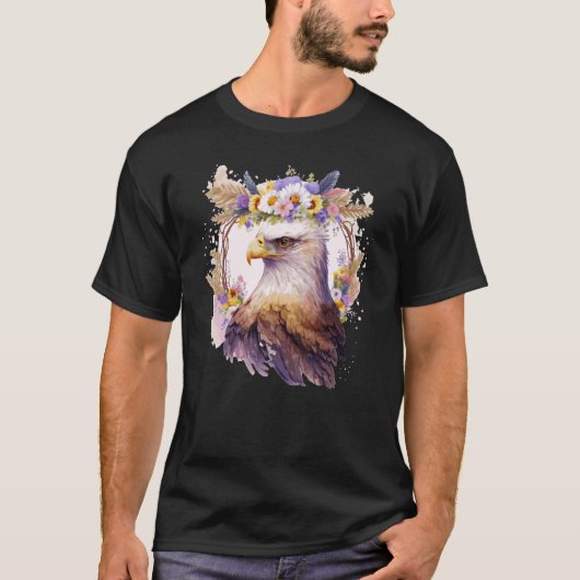 Adlervogel der Blume Kronenblume Vogelbeobachtung T-Shirt (Vorderseite)