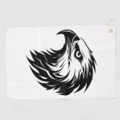 Adlervogel der Greifvogel-Silhouette Golfhandtuch (Horizontal)