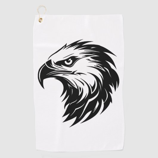 Adlervogel der Greifvogel-Silhouette Golfhandtuch (Vorderseite)