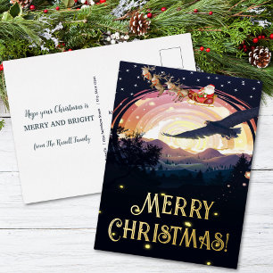 Adlerwacht über den Santa Folien Feiertagspostkarte