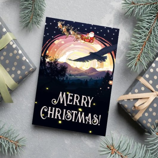 Adlerwacht über den Santa Mitteilungskarte