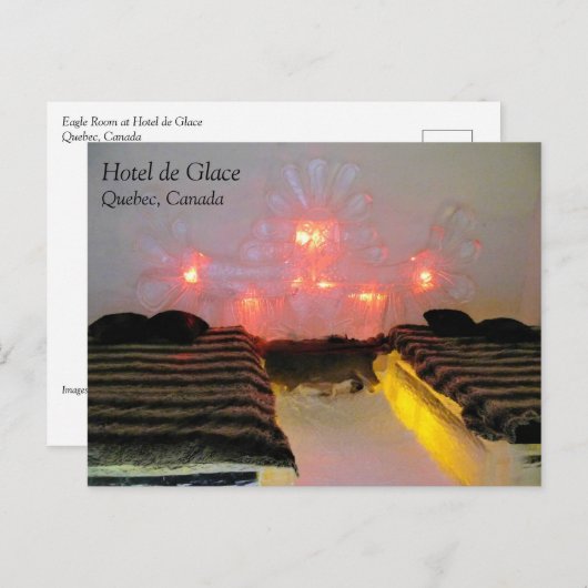 Adlerzimmer im Hotel de Glace, Quebec, Kanada Postkarte (Vorne/Hinten)