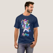 ADLEY Name Personalisiert Custom Rainbow Unicorn T-Shirt (Vorne ganz)
