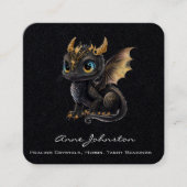 Adlige Baby Dragon Square Business Card Quadratische Visitenkarte (Vorderseite)
