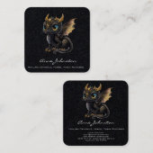 Adlige Baby Dragon Square Business Card Quadratische Visitenkarte (Vorne/Hinten)