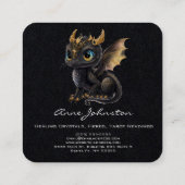 Adlige Baby Dragon Square Business Card Quadratische Visitenkarte (Rückseite)