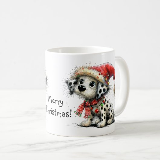 Adlige Dalmatiner Welpe in einer Weihnachtszeit We Kaffeetasse (VorderseiteRechts)
