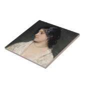 Adlige Dame mit Perlenkette Fliese (Seite)