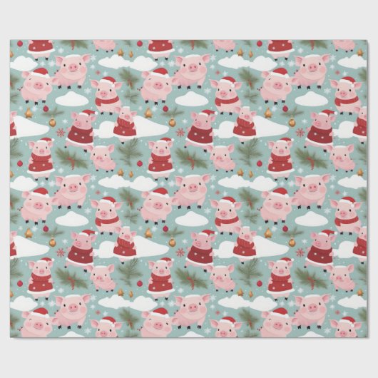 Adlige Ferkel im Weihnachtssaal Geschenkpapier (Flach)