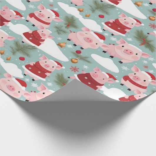 Adlige Ferkel im Weihnachtssaal Geschenkpapier (Ecke)