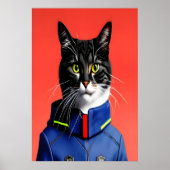 Adlige Feuerwehrkatze | AI Art Poster (Vorne)