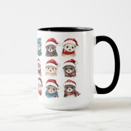 Adlige Frettchen in Weihnachtshütten Tasse