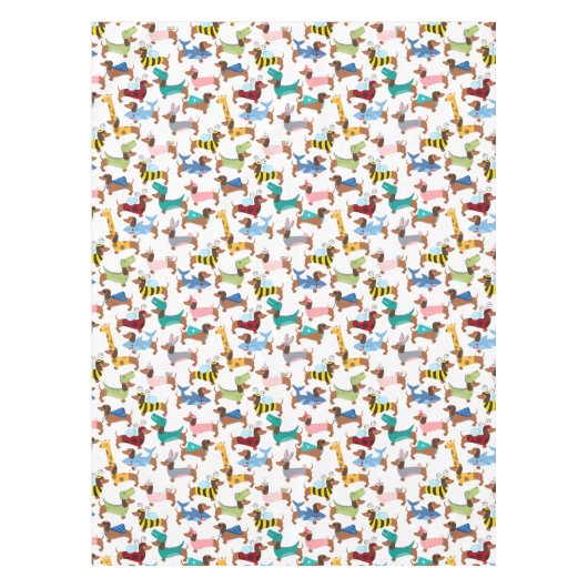 Adlige Halloween-Dackeln in Kostümen Tischdecke (Vorderseite)