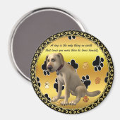 Adlige Hündin sitzt mit einem niedlichen Zitat Magnet (Vorderseite/Rückseite)