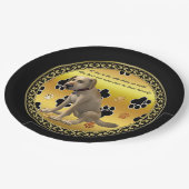 Adlige Hündin sitzt mit einem niedlichen Zitat Pappteller (Schrägansicht)