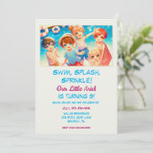 Adlige japanische Anime Kids Pool Geburtstagsparty Einladung (Stehend Vorderseite)