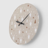 Adlige Kaninchen Kids Muster große Uhr (Winkel)