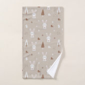 Adlige Kaninchen Muster Badetuch Set (Handtuch)