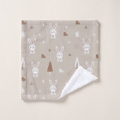 Adlige Kaninchen Muster Badetuch Set (Waschlappen)