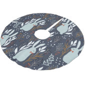 Adlige Kaninchen: Wald nahtlos Muster Polyester Weihnachtsbaumdecke (Schrägansicht)