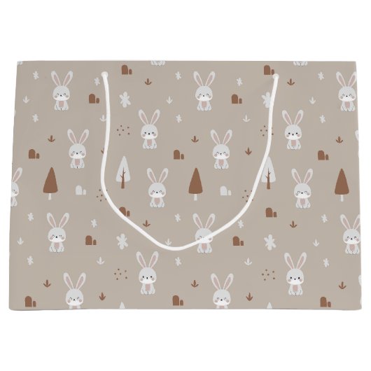 Adlige Kaninchenmuster große Geschenktasche Geschenktüte (Vorderseite)