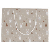 Adlige Kaninchenmuster große Geschenktasche Geschenktüte (Rückseite)